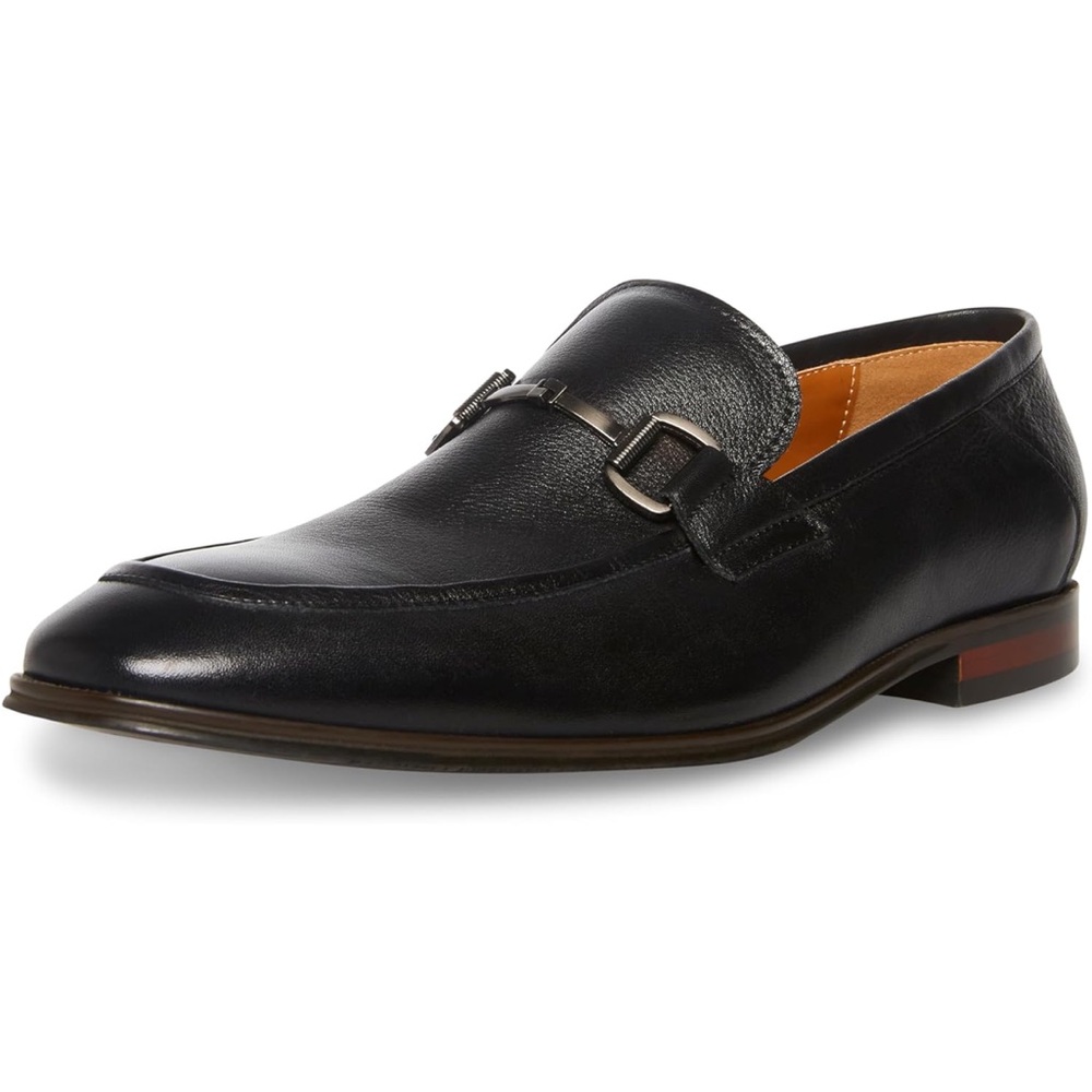 Steve Madden Black Leather Men's Loafers